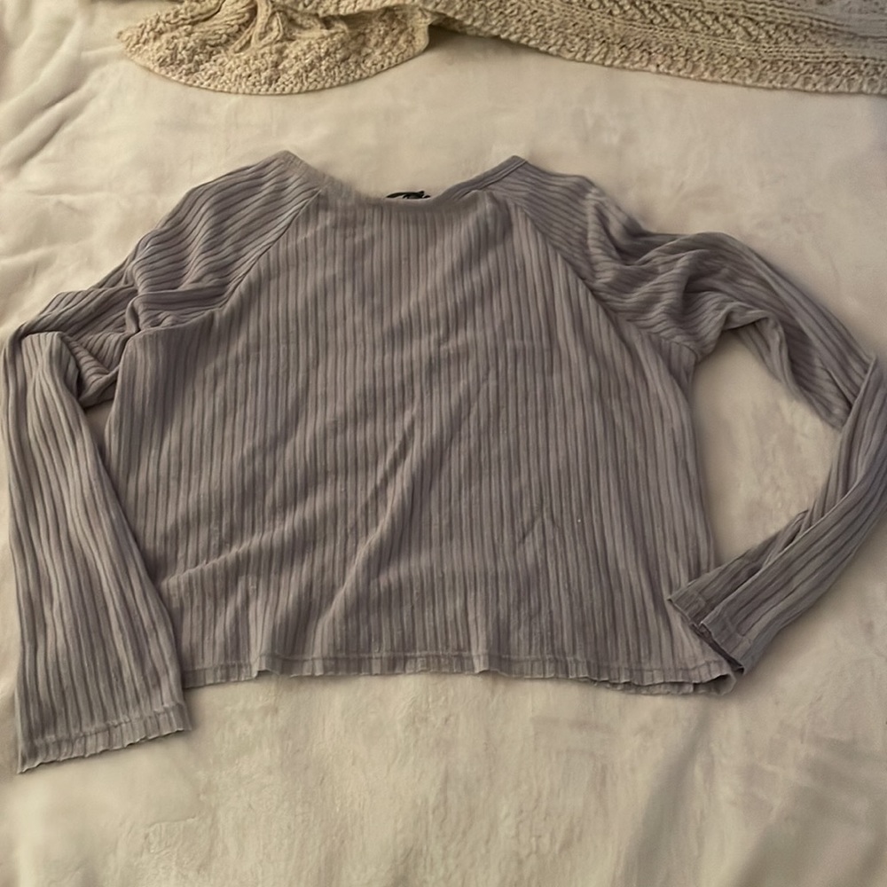 Lulus Ribbed Long Sleeve T-Shirt - Picture 2 of 3